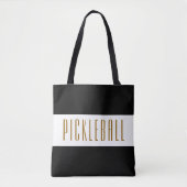 PICKLEBALL Leuk Levendig Zwart Wit Strepen Tekst Tote Bag (Voorkant)