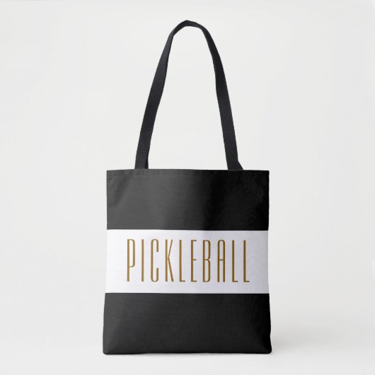 PICKLEBALL Leuk Levendig Zwart Wit Strepen Tekst Tote Bag (Voorkant)