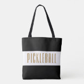PICKLEBALL Leuk Levendig Zwart Wit Strepen Tekst Tote Bag (Achterkant)