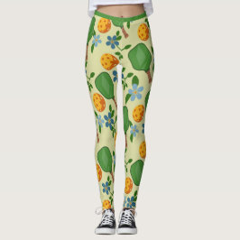 Pickleball leuke Leggings met levendige bloemen