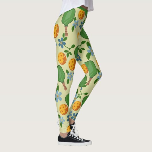 Pickleball leuke Leggings met levendige bloemen (Rechts)