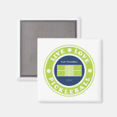 Pickleball: levende pickleball magneet (Voorkant / Achterkant)