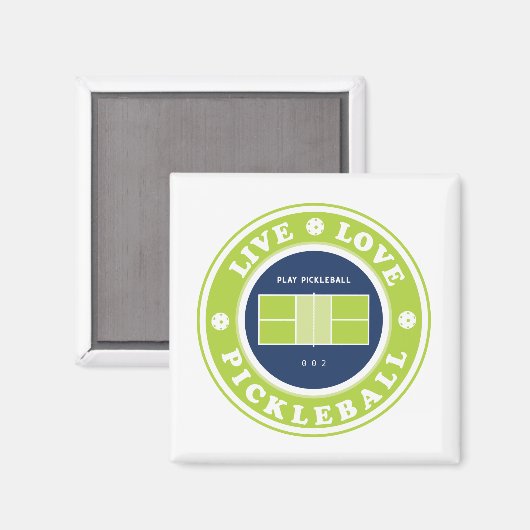 Pickleball: levende pickleball magneet (Voorkant / Achterkant)