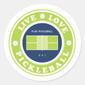 Pickleball: levende pickleball ronde sticker (Voorkant)