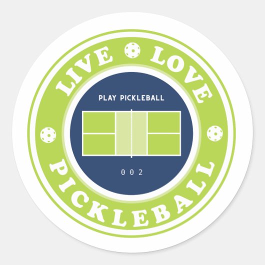 Pickleball: levende pickleball ronde sticker (Voorkant)