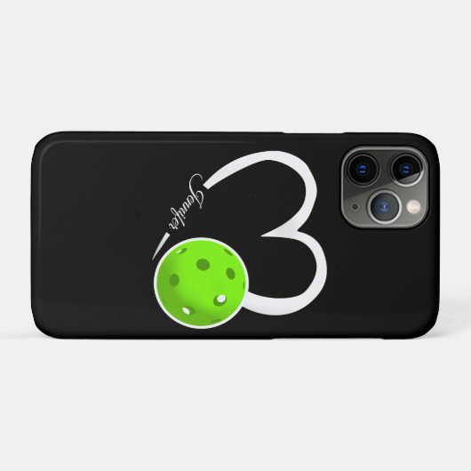 Pickleball Liefde Gepersonaliseerd Wit en LIme Gro Case-Mate iPhone Case (Achterkant (horizontaal))