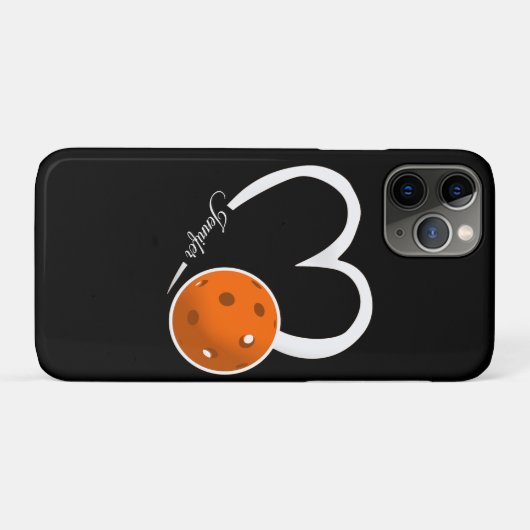 Pickleball Liefde Gepersonaliseerde Witte en Oranj Case-Mate iPhone Case (Achterkant (horizontaal))