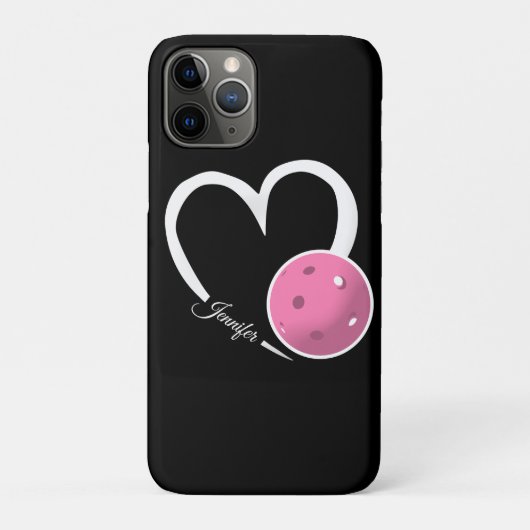 Pickleball Liefde Gepersonaliseerde Witte en Roze Case-Mate iPhone Case (Achterkant)