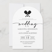 Pickleball Liefde met QR Code Trouwen Kaart (Voorkant)