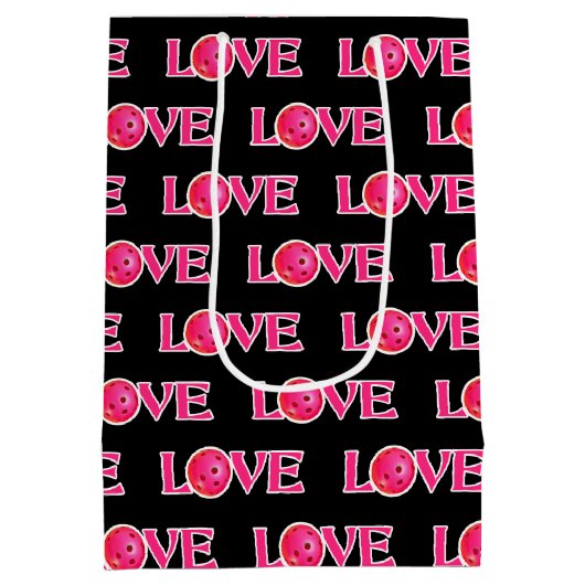 Pickleball Liefde Roze Partij Speciale gelegenheid Medium Cadeauzakje (Achterkant)