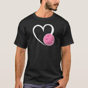 Pickleball Liefde Wit Hart Bord Roze Pickleball T-shirt