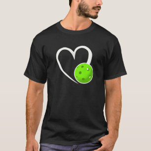 Pickleball Liefde Wit Hart Helder Groen Pickleball T-shirt