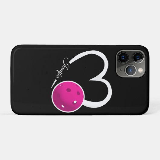 Pickleball Liefde Wit Hart Magenta Pickleball Case-Mate iPhone Case (Achterkant (horizontaal))