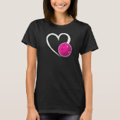 Pickleball Liefde Wit Hart Paarse Pickleball T-shirt (Voorkant)