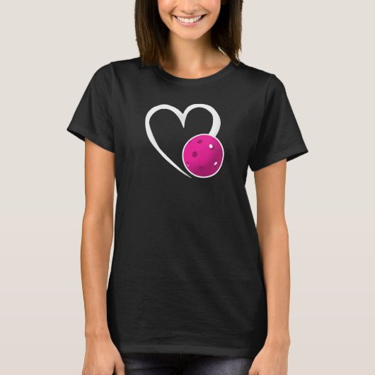 Pickleball Liefde Wit Hart Paarse Pickleball T-shirt (Voorkant)