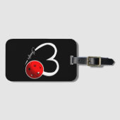 Pickleball Liefde Wit Hart Rood Pickleball Bagagelabel (Voorkant (horizontaal))