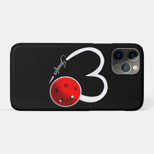 Pickleball Liefde Wit Hart Rood Pickleball Case-Mate iPhone Case (Achterkant (horizontaal))
