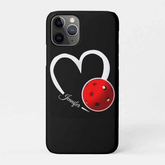 Pickleball Liefde Wit Hart Rood Pickleball Case-Mate iPhone Case (Achterkant)