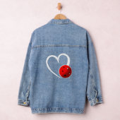Pickleball Liefde Wit Hart Rood Pickleball Denim Jacket (Hangar)