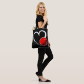 Pickleball Liefde Wit Hart Rood Pickleball Tote Bag (Op model)
