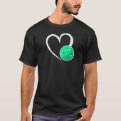 Pickleball Liefde Wit Hart Turquoise Pickleball T-shirt (Voorkant)