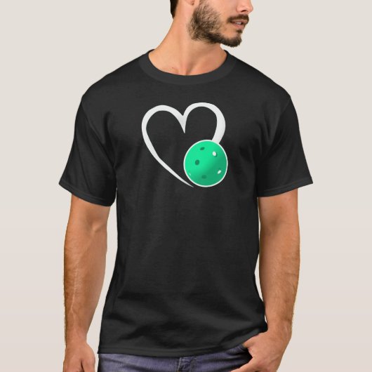 Pickleball Liefde Wit Hart Turquoise Pickleball T-shirt (Voorkant)