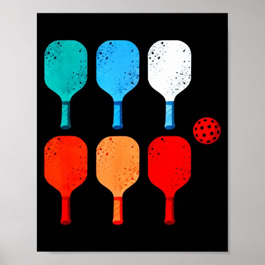 Pickleball liefhebber peddelsport poster (Voorkant)