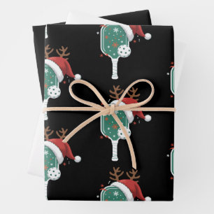 Pickleball-liefhebber sport Kerstmis kerstman hoed Inpakpapier Vel