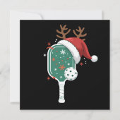 Pickleball-liefhebber sporten Kerstmis Sinterklaas Feestdagenkaart (Voorkant)