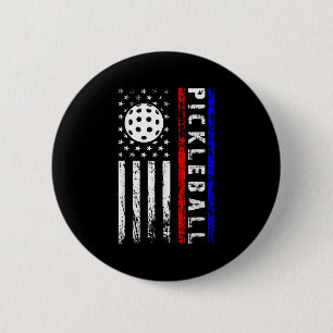 Pickleball liefhebbers 4 juli Amerikaanse vlag aug Ronde Button 5,7 Cm