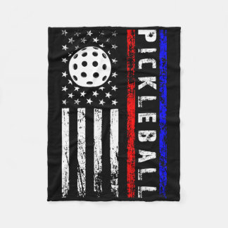 Pickleball-liefhebbers 4 juli Amerikaanse vlag Pic Fleece Deken