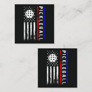 Pickleball-liefhebbers 4 juli Amerikaanse vlag Vierkante Visitekaartje