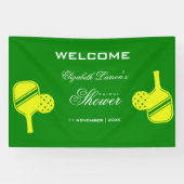 Pickleball Liefhebbers Bruidsfeest Neon Thema Spandoek (Horizontaal)