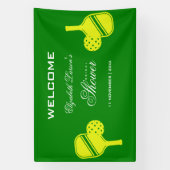Pickleball Liefhebbers Bruidsfeest Neon Thema Spandoek (Verticaal)
