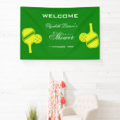Pickleball Liefhebbers Bruidsfeest Neon Thema Spandoek (Insitu)