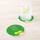 Pickleball-liefhebbers Bruidsfeest Neon Thema Zandsteen Onderzetter (Zijkant)