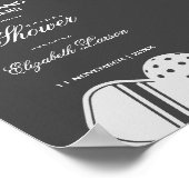 Pickleball Liefhebbers Bruidsfeest Zwart & Wit Poster (Hoek)