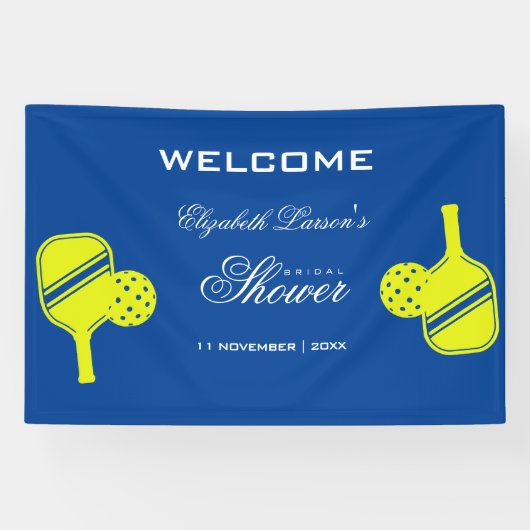 Pickleball Liefhebbers Bruidsmeisjesfeest Neon Bla Spandoek (Horizontaal)