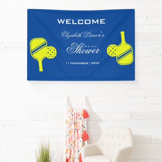 Pickleball Liefhebbers Bruidsmeisjesfeest Neon Bla Spandoek (Insitu)