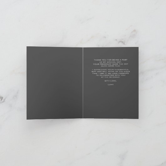 Pickleball-liefhebbers Bruidsuitnodiging Zwart & W Bedankkaart (Binnen)