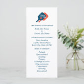 Pickleball liefhebbers bruiloft ceremonie programm programmakaart (Staand voorkant)