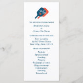 Pickleball liefhebbers bruiloft ceremonie programm programmakaart (Voorkant)