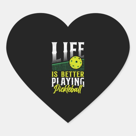 Pickleball Life is beter spelen Hart Sticker (Voorkant)