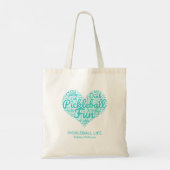 Pickleball Life Persoonlijke naam Word Art Heart Tote Bag (Achterkant)