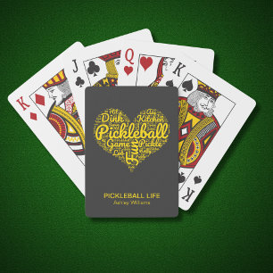 Pickleball Life Word Art Typografie Aangepaste tek Pokerkaarten