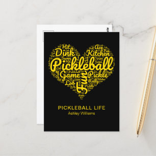 Pickleball Life Word Art Typografie Gepersonalisee Briefkaart