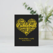 Pickleball Life Word Art Typografie Gepersonalisee Briefkaart (Staand voorkant)