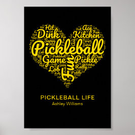 Pickleball Life Word Art Typografie Gepersonalisee Poster
