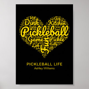 Pickleball Life Word Art Typografie Gepersonalisee Poster