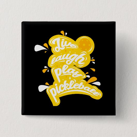 Pickleball - Live Lach Speel Pickleball Vierkante Button 5,1 Cm (Voorkant)